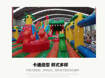 大型充气滑梯龙形出口俄罗客户案例